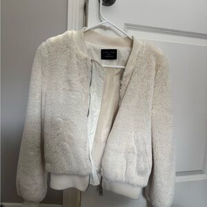 Love Tree Women's Soft Cream Teddy Jacket